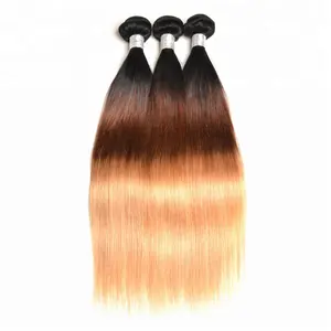 Wholesale Human Hair Bundles Dark Root Human Hair Weave Ombre 1B 4 27 Straight Hair extensions three bundles