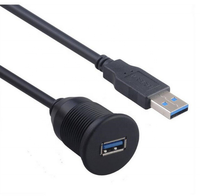 Câble d'extension pour tableau de bord de voiture en cuivre pur 1m 2m USB 3.0 AUX encastré, charge rapide 5a avec gaine en PVC pour utilisation sur ordinateur