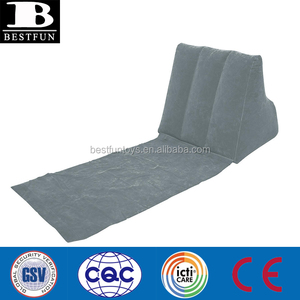 Langlebiges PVC Flock ing aufblasbares Rückenlehnen keil kissen mit Matratze Rückenlehne Kissen Strand reise Camping Kissen Kissen