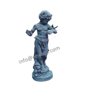 Aged Garden Large Cast Iron Home Decoration Cherub Angel Sculpture Statues