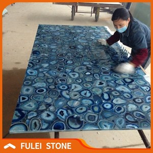 Vente en gros de grandes dalles de pierre d'agate bleue, pierre semi-précieuse - Product Image 1
