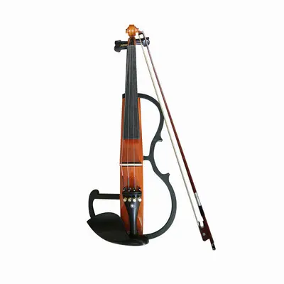 Handmade Painted High level Coffee Color Full Ebony Electroacoustic Violin For Kid Beginner