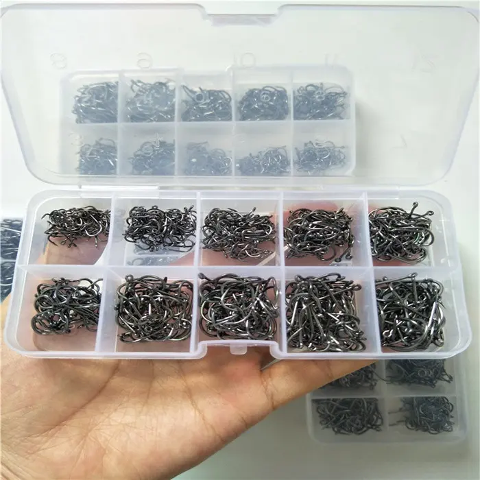 Unids/caja de anzuelos de pesca de acero al carbono, anzuelos de pesca de carpa, tamaño #3-#12, 500