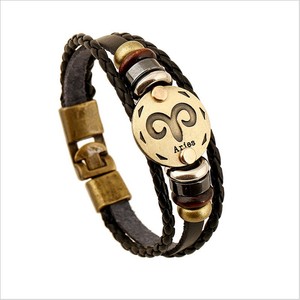 Wholesale Fashion Genuine <strong>Bestfriend</strong> Leather 12 Zodiac <strong>Bracelet</strong> - Product Image 4