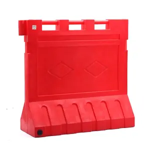 Rosso Stampaggio Rotazionale In Plastica di Sicurezza di Acqua Riempito Barriera di Traffico Barricata