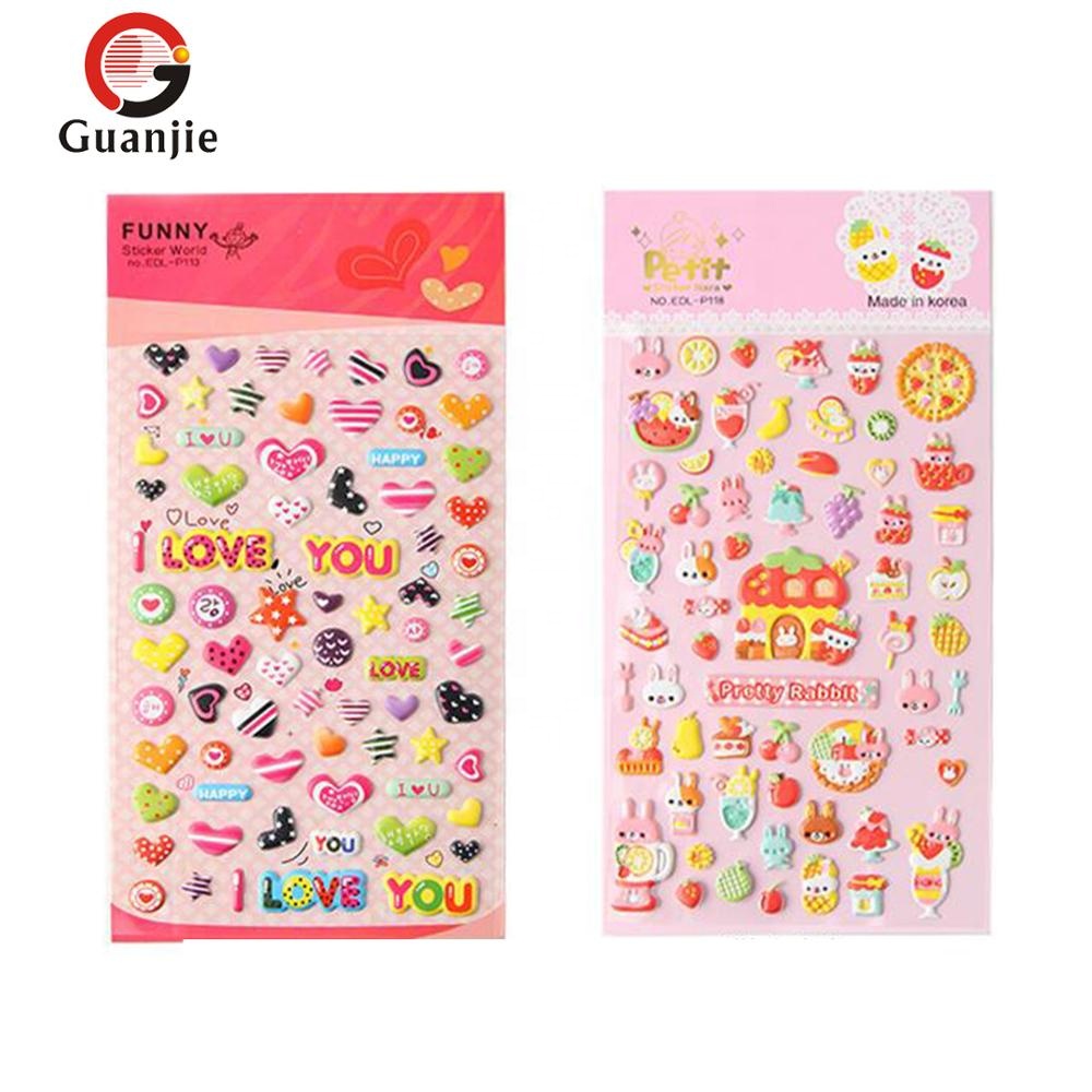 Индивидуальные милые Мультяшные пышные наклейки, 3D пенопластовые наклейки EVA, рекламные всплывающие наклейки