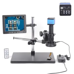 34MP 2K HDM-Compatible USB Digital Industrial Video Microscope Camera 180X C-MOUNT Lens Zoom 60 LED For Phone PCB Soldering