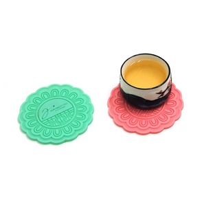 Moulded Eco-Friendly Silicone <strong>Round</strong> <strong>Coaster</strong> with Custom Design 3mm Thickness 10cm Diameter and Custom Logo - Product Image 4