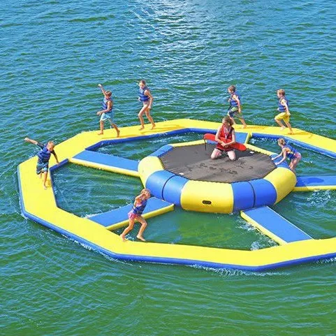 Inflatable पानी पार्क उपकरण अस्थायी trampoline