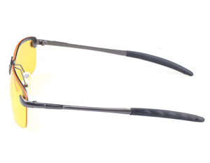 Gafas de sol polarizadas con media montura para hombre, lentes de visión nocturna, tac amarillo, antirreflectantes