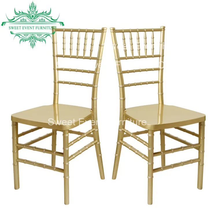 Quality gold pp chivari tiffany chairs for wedding , hotel , banquet