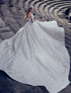Elegantes Vestidos de Novia Musulmanes de Manga Larga, Vestido de Novia de Tul Color Marfil, Vestidos de Novia de Lujo 2021, Vestido de Novia, Robe De Mariage, Abiti Da Sposa - Product Image 2