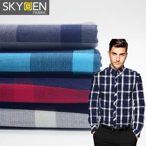 Wholesale 100 Cotton Yarn Dyed Tartan Plaid Fabric for Men's Shirt