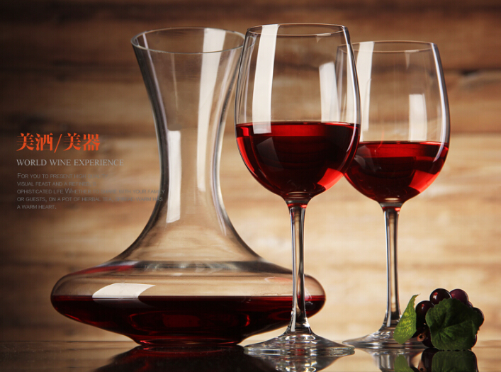 Mouth Blown Crystal Glass Wine Decanter 750ml Wine Decanter Glass
