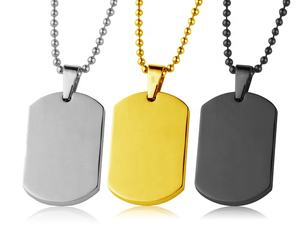 <span class=keywords><strong>Pendentif</strong></span> en acier inoxydable pour hommes, argent gravé et personnalisé, 50 pièces - Product Image 5