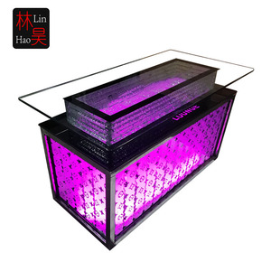 Table de cocktail pour pub, avec éclairage led, couleur rose, violet, pour bar, discothèque, boîtes et chaises, 7 pièces