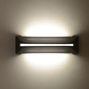 Современный квадратный открытый вверх и вниз настенный светильник на открытом воздухе