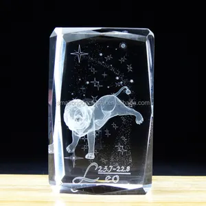 12生肖赠品Leo晶华生3d激光水晶玻璃块