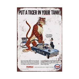 Esso extra coloque um tigre em seu tanque, retro metal, pôster de parede, bar, pub, caverna, jardim, sala de estar, clube, placa de arte, pin up, menina