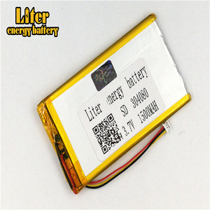 Socket 1.25-<span class=keywords><strong>3</strong></span> P 304080 Ultra-thin polymer lithium battery 1500 mah outdoor lighting <span class=keywords><strong>3</strong></span>.7 V equipment medical with ntc - Product Image 3