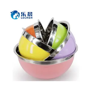 In Acciaio Inox Bacino Rotondo Cibo Zuppa <span class=keywords><strong>di</strong></span> Insalata <span class=keywords><strong>di</strong></span> <span class=keywords><strong>Frutta</strong></span> Ciotola <span class=keywords><strong>di</strong></span> Miscelazione Set per la Cucina - Product Image 1