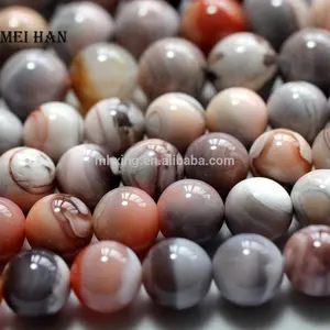 Natural mineral 10mm pink Botswana Agate semi-precious stone loose gemstone beads for jewelry making bracelet