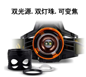 Zoombal-faro delantero recargable, <span class=keywords><strong>luz</strong></span> <span class=keywords><strong>Frontal</strong></span> para 2x18650 baterías - Product Image 2