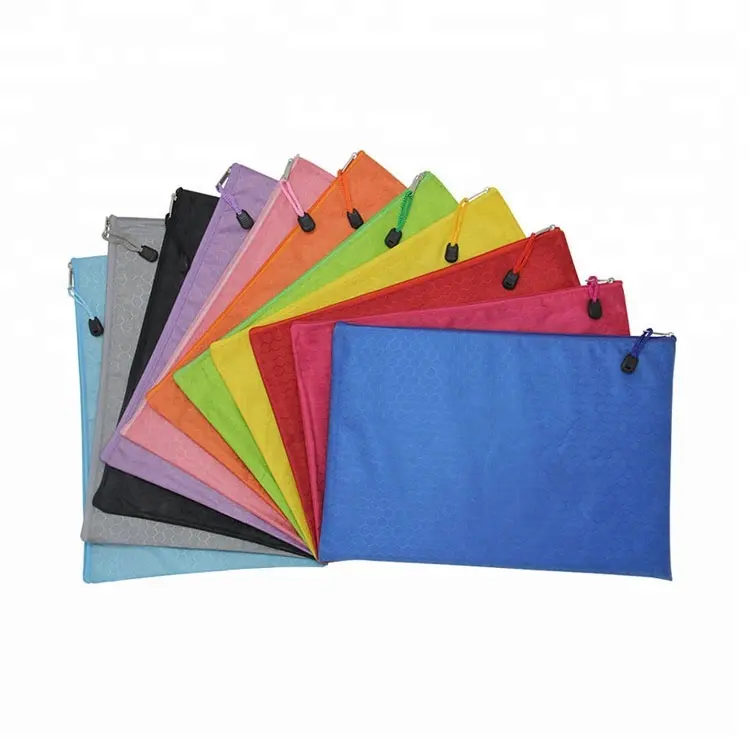 School office supplies handle zipper file document bag