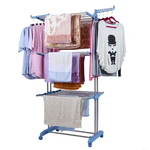 Trade Assurance three layer stainless steel classic scroll folding clothes drying rack