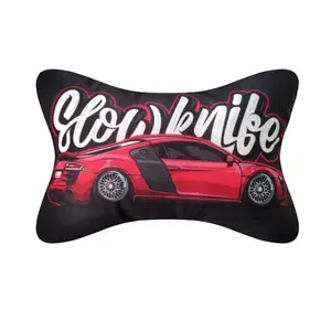 Cojín reposacabezas estampado personalizado con forma de hueso antiestático para coche