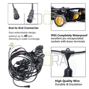 Luces LED S14 impermeables IP65 para exteriores, cadena conectable ETL, decoración de Navidad, fiesta de boda, luces de jardín - Product Image 4