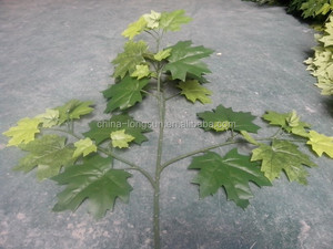 LS16071414 Factory Wholesale Customized Green Color Garden Decorative Fake Fabric Artificial <strong>Maple</strong> <strong>Leaf</strong>