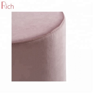 Dışkı basit küçük kadife yuvarlak tabure otel Hocker oturma odası düğün kumaş osmanlı - Product Image 5