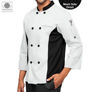 Gran oferta, abrigo de restaurante, uniforme de Chef de manga larga para Cocina
