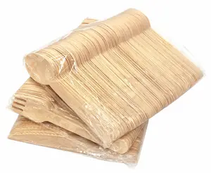 Promotion Disposable Wooden Cutlery Wooden Fork Knife Spoon Tableware Wooden Flatware