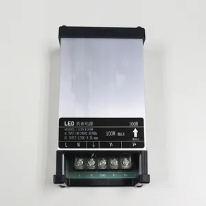 Penggunaan di luar ruangan Yg Tahan Hujan Hujan Bukti 100 W 12 V 8.3A Power Supply