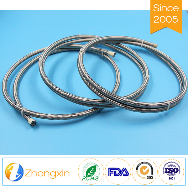 Résistance À l'acide de Haute Résistance À La Température 3/16 "304 En Acier Inoxydable Tressé Tuyau PTFE Teflon