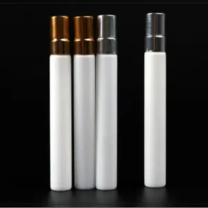 Alüminyum püskürtücü ile 10ml beyaz boş seyahat taşınabilir cam parfüm örnek şişesi
