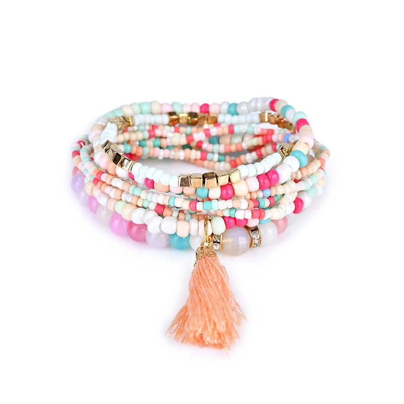 Diezi — bracelet de perles avec pompon pour femme, ensemble de bijoux, graine, vente en gros, N80831