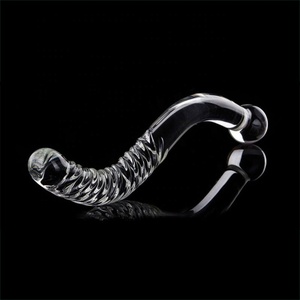 Dubbele Kralen Crystal <span class=keywords><strong>Glass</strong></span> <span class=keywords><strong>Dildo</strong></span> Vervalst Penis Vrouwelijke Vagina Of Gay Butt Plug Masturbatie