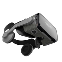 Casque VR SHINECON avec écouteurs stéréo réglables pour vidéos 3D