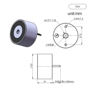 Kak — petit serrure électromagnétique pour porte, Micro serrure magnétique ronde, cc, 24v, 50Kg, 100lbs