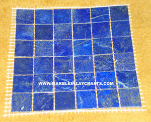 Azulejo de mosaico de lapislázuli natural, parte posterior de red/malla, azulejos interiores antideslizantes, 600x600mm - Product Image 1