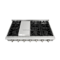 Professionnel 48 pouces. Tables de cuisson au gaz naturel avec 6 brûleurs scellés Plaque chauffante en acier inoxydable