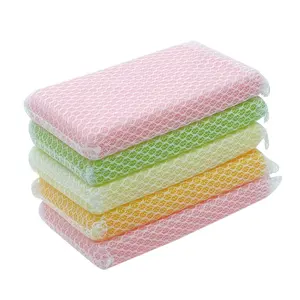 Polyester multicolor cleaning foam mesh kitchen scrub sponge