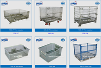 Chariot de stockage pliable en acier résistant à la corrosion pour la logistique, conteneur métallique OEM, capacité 500 kg, 6 pouces