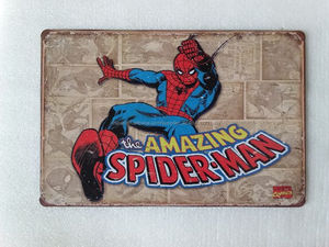 Amazing Spider Man Superhéroe Rústico Retro Estaño Metal Muestra - Product Image 1