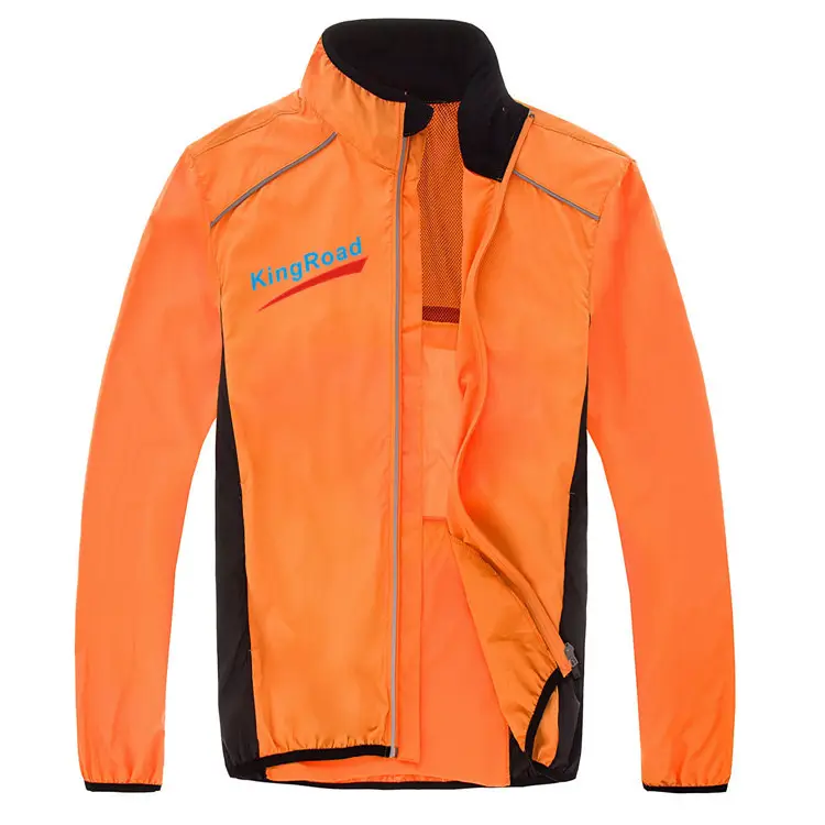 스포츠 사이클링 야외 오렌지 자전거 비옷 재킷