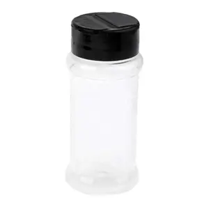 Rodada De Plástico Transparente Jar Garrafa Tempero Sal Pimenta Shakers para Camping