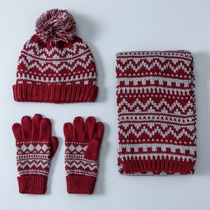 Winter Warm Knitted Scarf Beanie <strong>Hat</strong> <strong>and</strong> <strong>Gloves</strong> <strong>Set</strong> Boys &amp; Girls Soft Stretch <strong>Hat</strong> Scarf <strong>and</strong> Mitten <strong>Set</strong> - Product Image 2